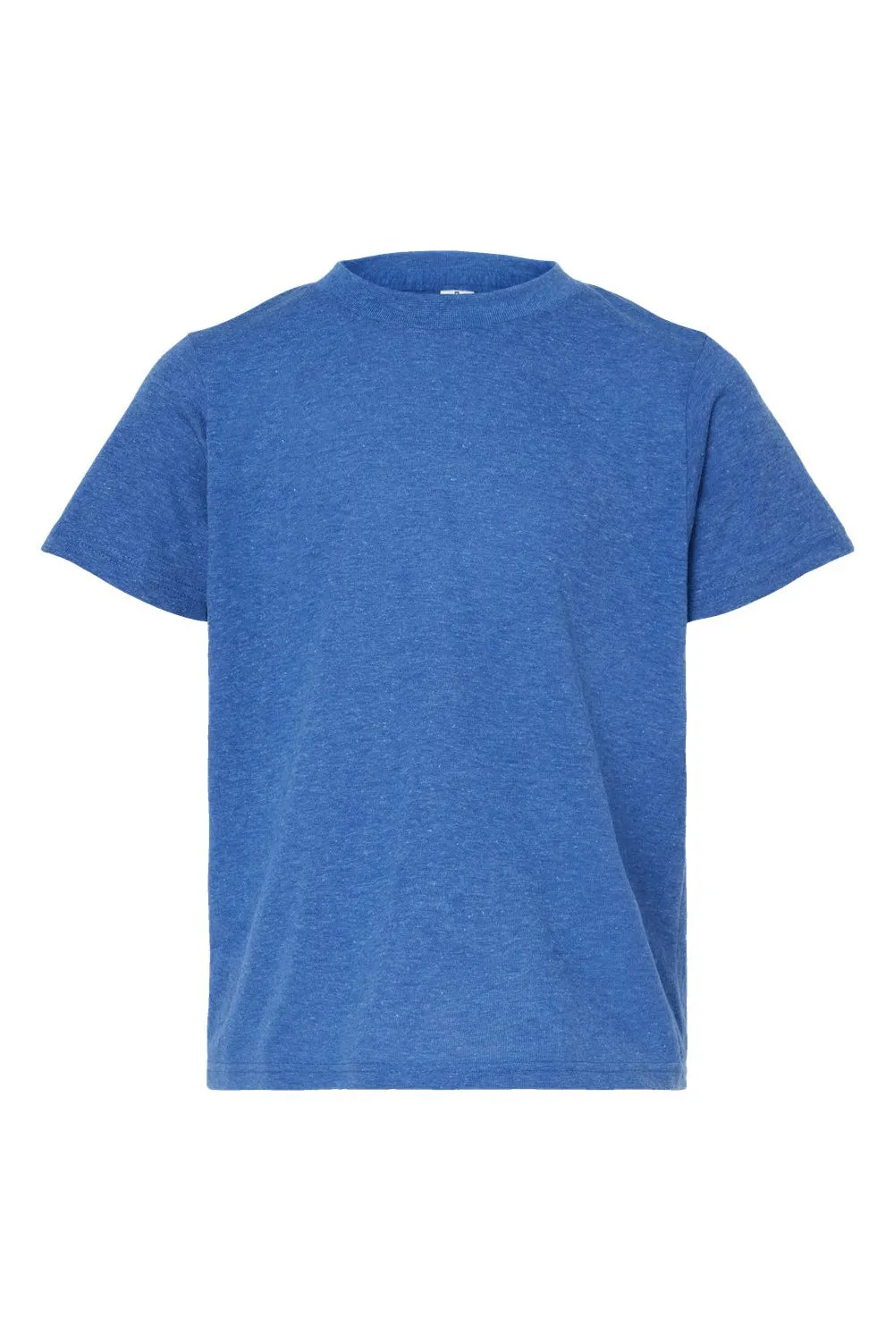 Tultex Jugendliches Poly-Rich Kurzarm-Crewneck T-Shirt - Meliertes Königsblau