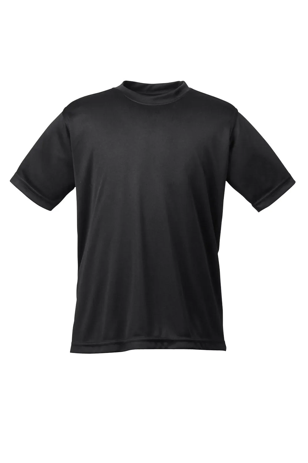 UltraClub Jugend Cool & Dry Performance Feuchtigkeitstransportierendes Kurzarm-Crewneck T-Shirt - Schwarz