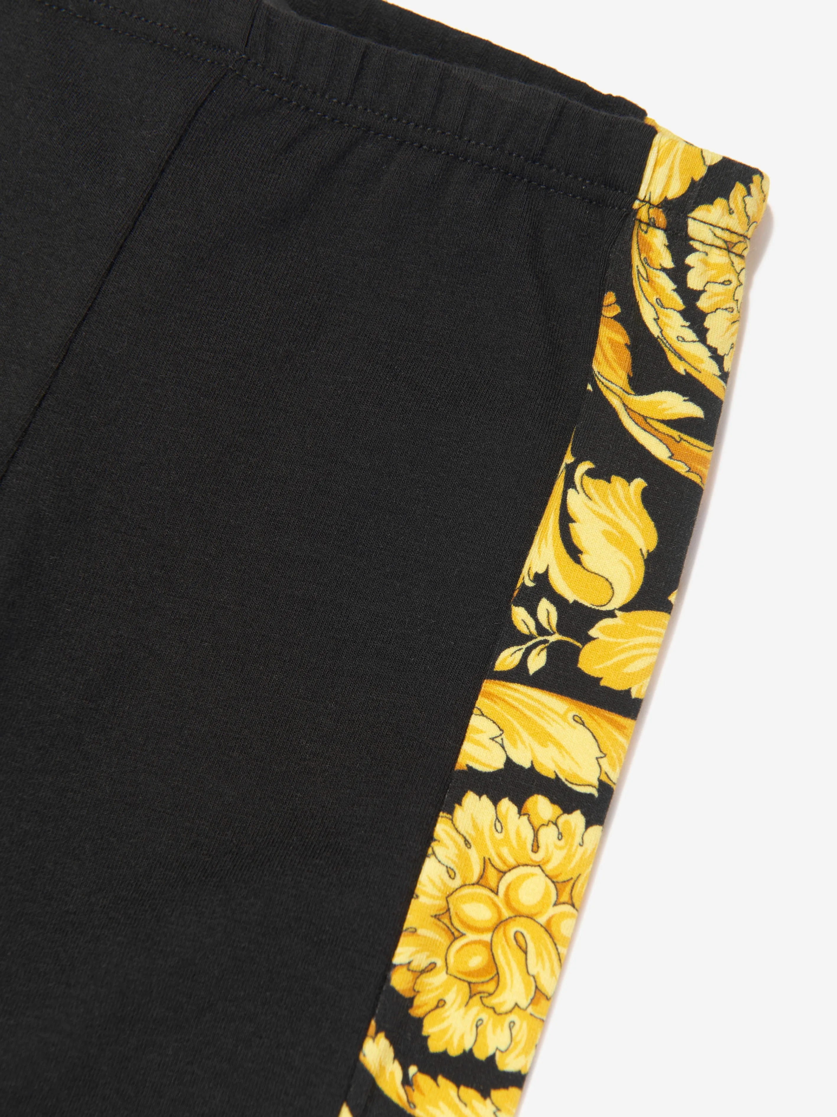 Versace Baby Girls Barocco Leggings in Schwarz