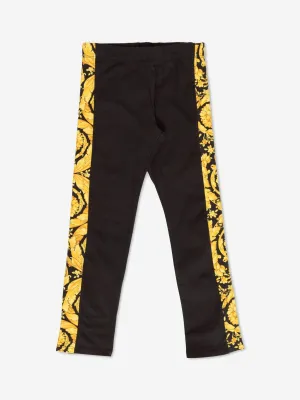 Versace Girls Logo Leggings in Schwarz