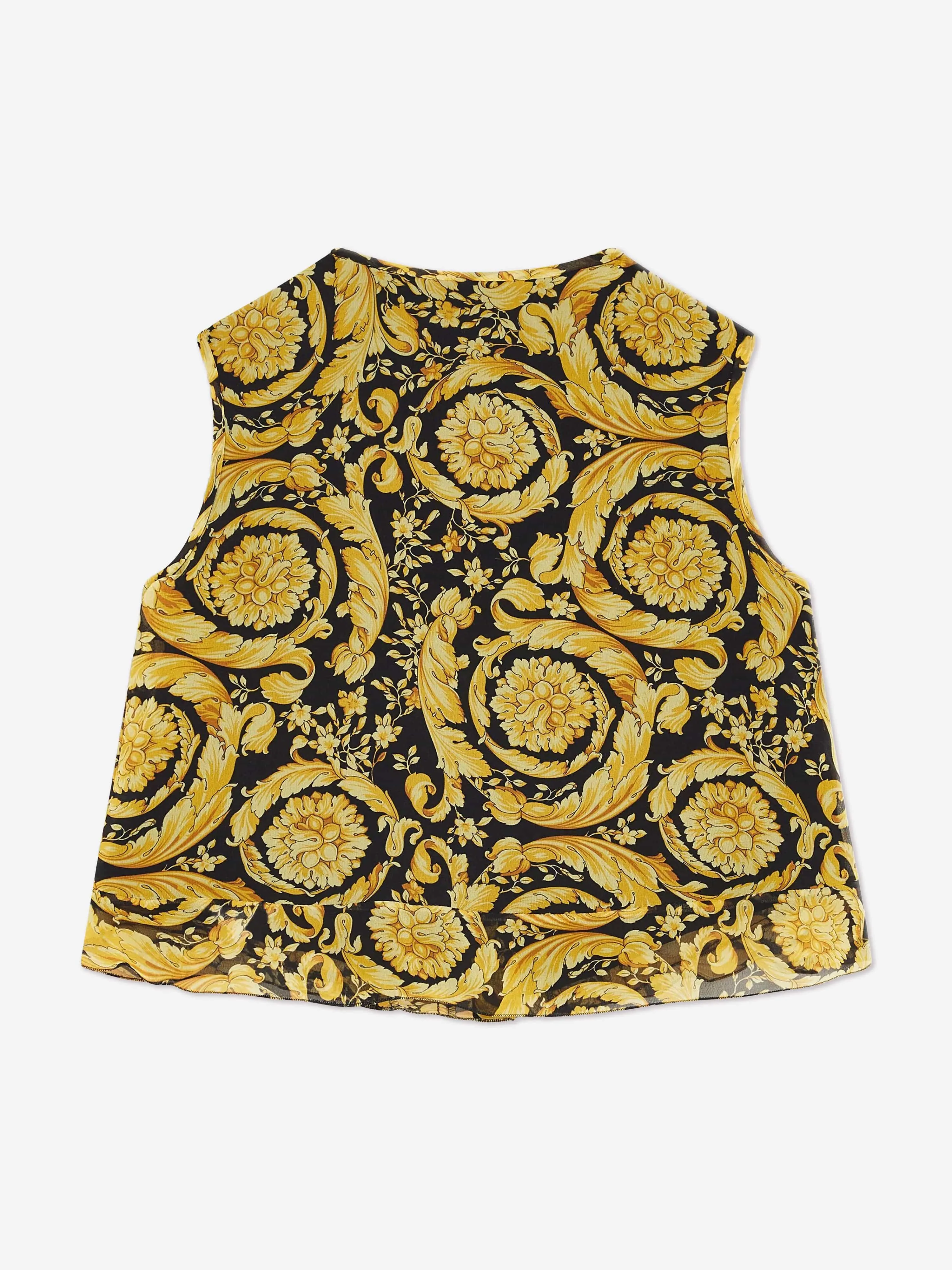 Versace Girls Seiden Barocco Georgette Bluse in Gold