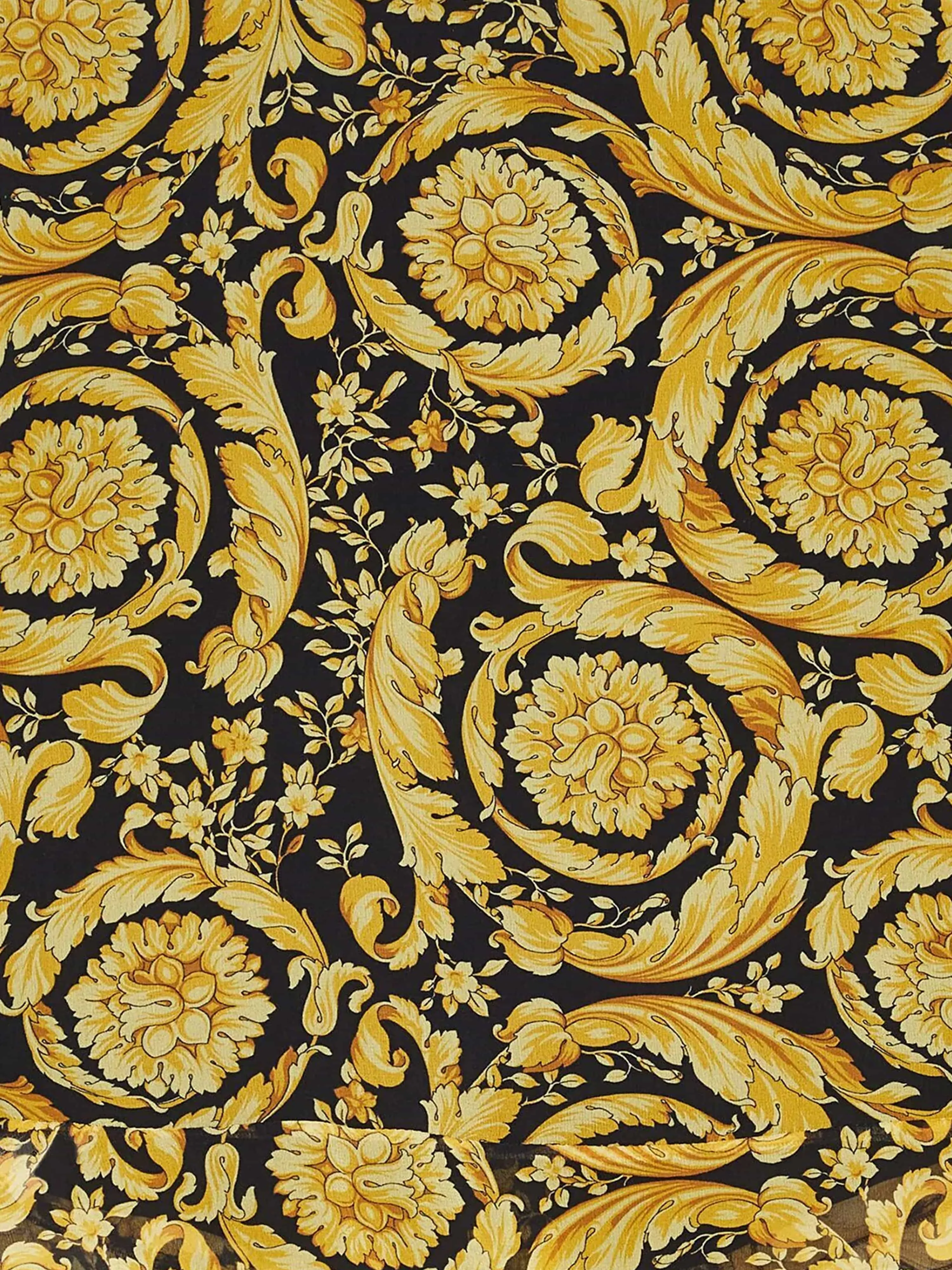 Versace Girls Seiden Barocco Georgette Bluse in Gold