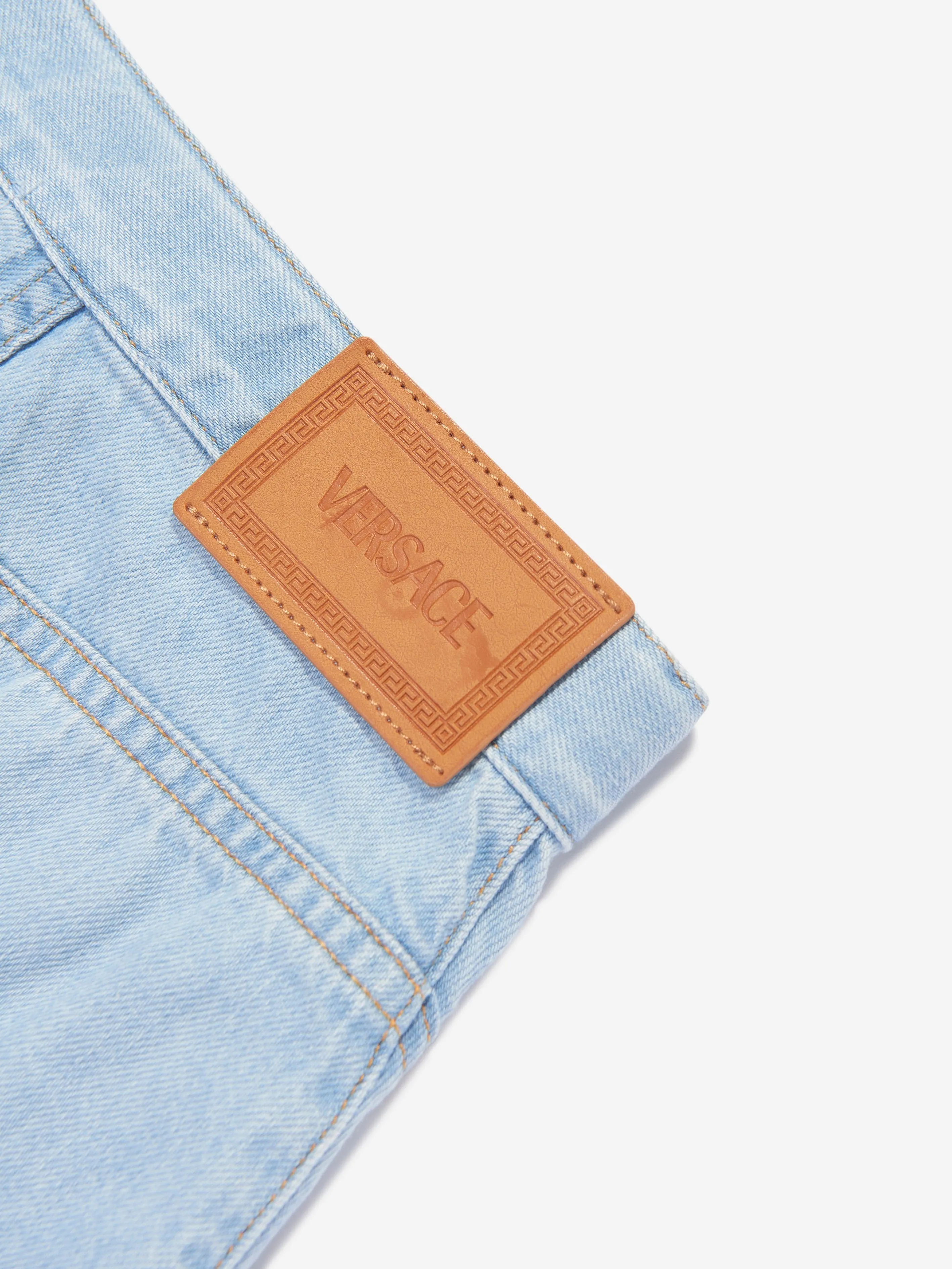 Versace Girls Star Denim Rock in Blau