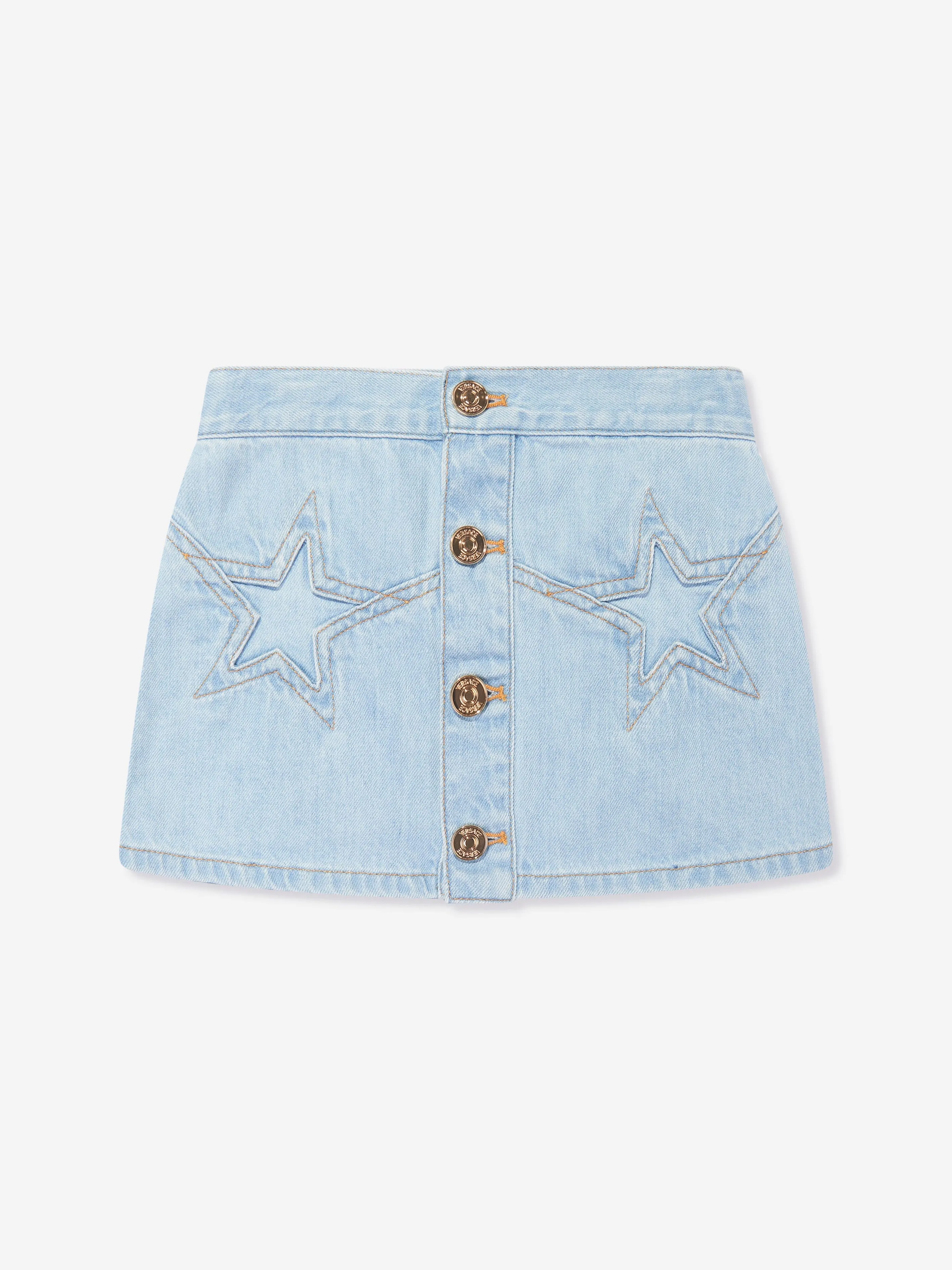 Versace Girls Star Denim Rock in Blau