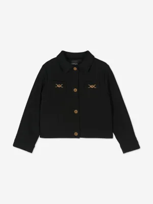 Versace Girls Stretch Cady Jacket in Schwarz