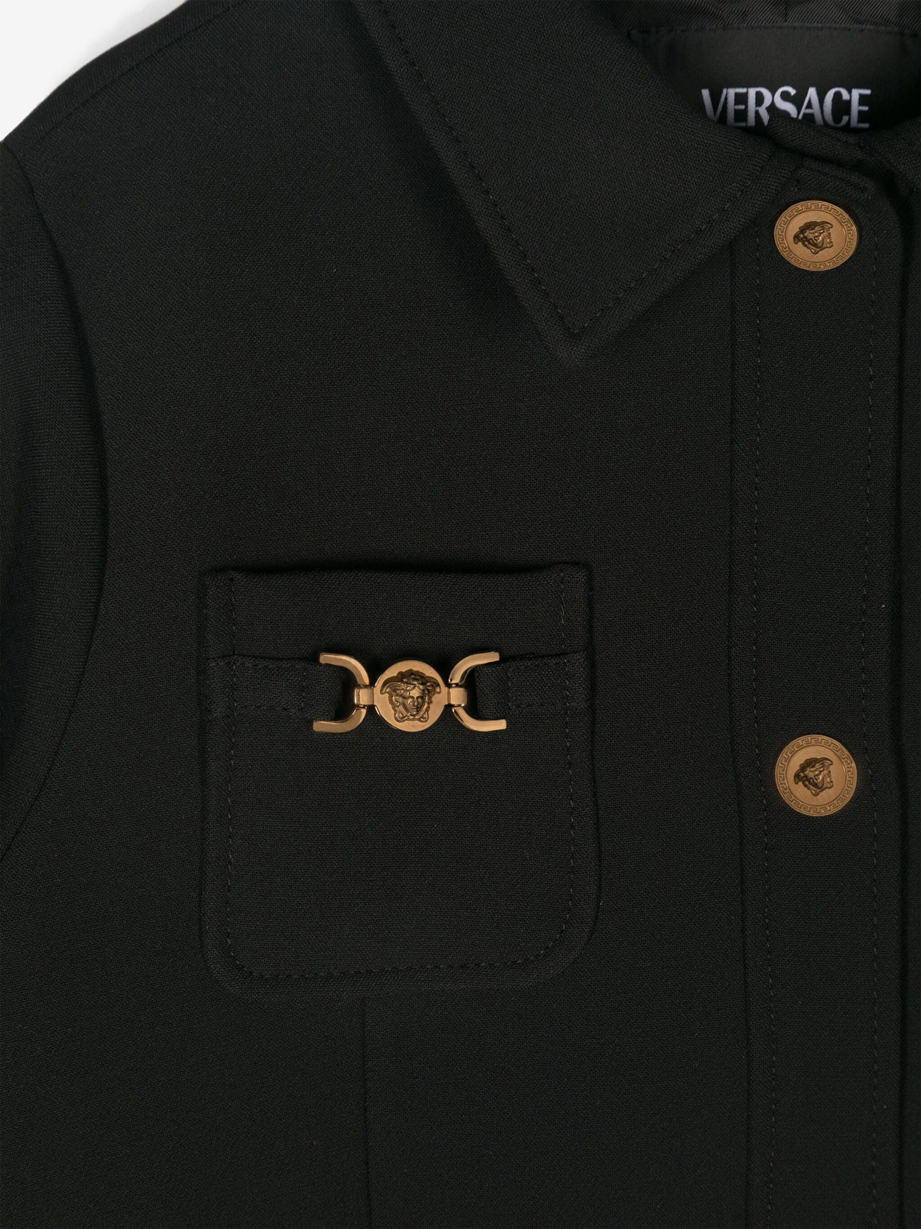 Versace Girls Stretch Cady Jacket in Schwarz