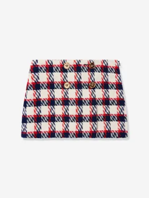 Versace Girls Tartan Tweed Rock in Weiß
