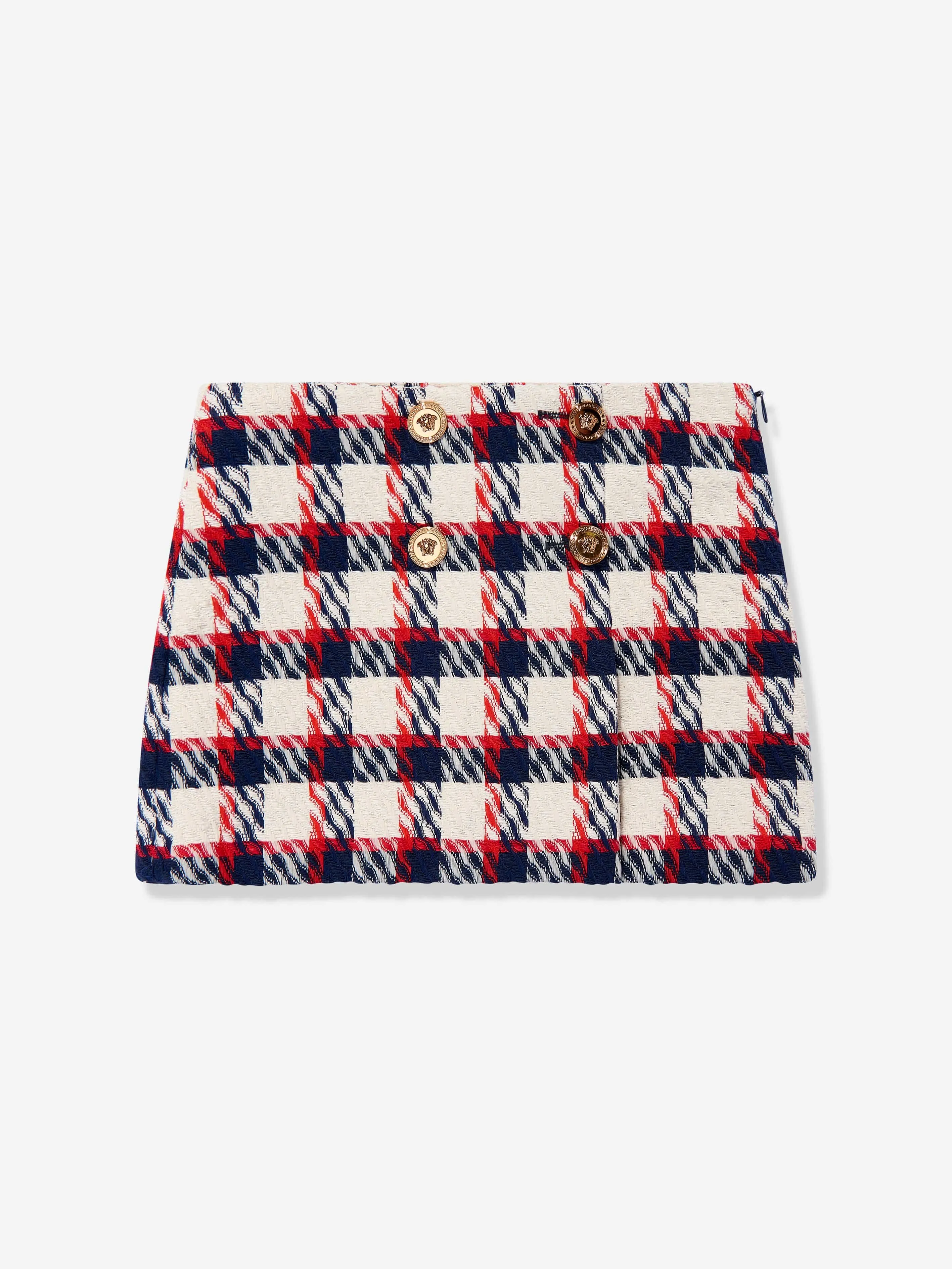 Versace Girls Tartan Tweed Rock in Weiß