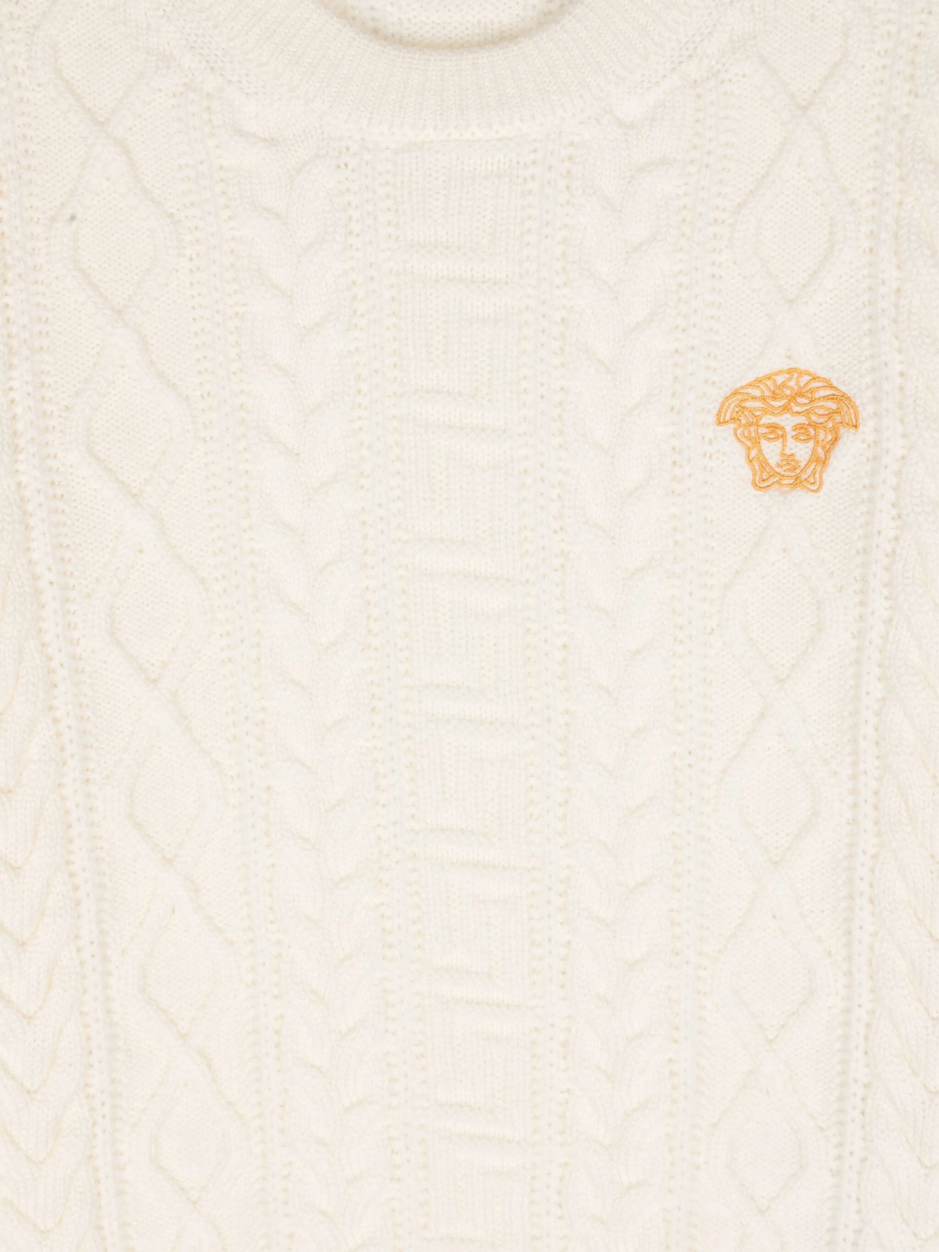 Versace Kids Rippenstrickpullover in Elfenbein