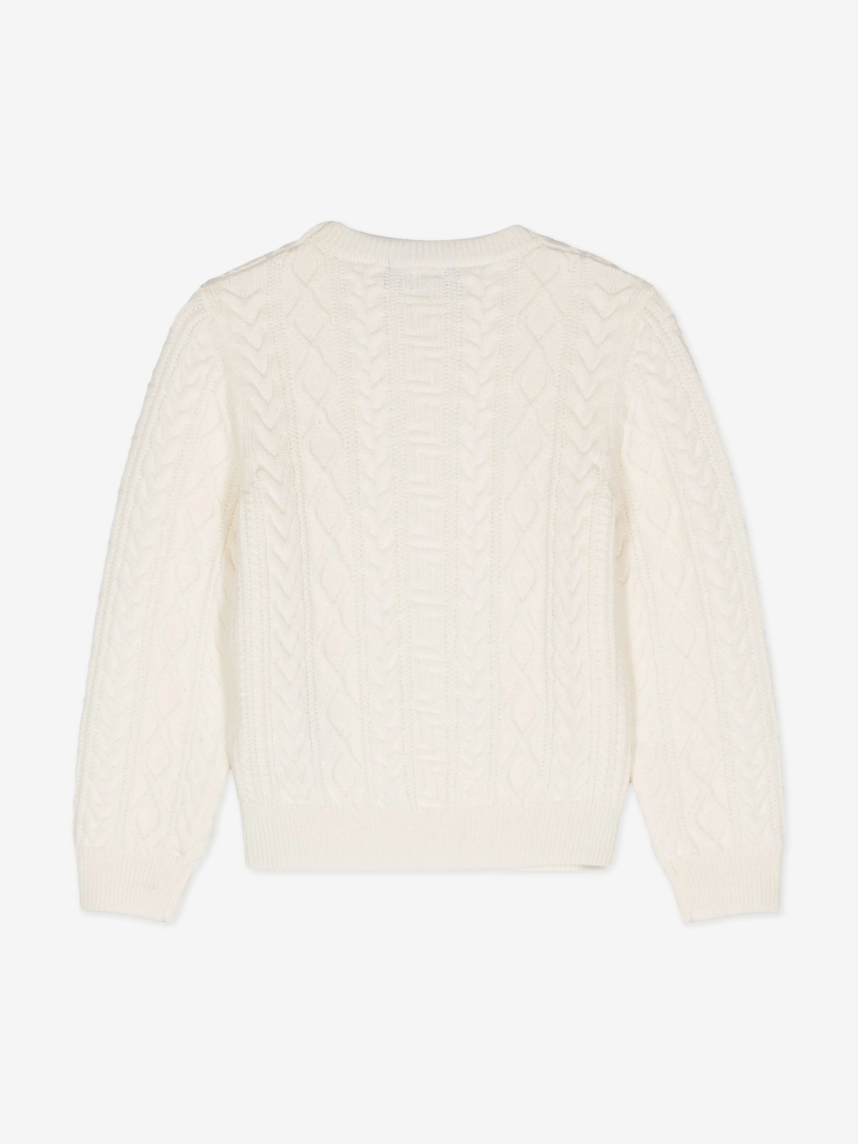 Versace Kids Rippenstrickpullover in Elfenbein