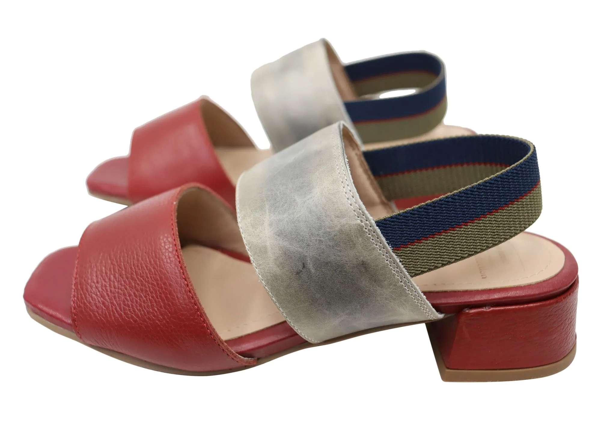 Via Paula Verity Damen Brasilianische Bequeme Leder Sandalen mit Niedrigem Absatz Via Paula Schuhe