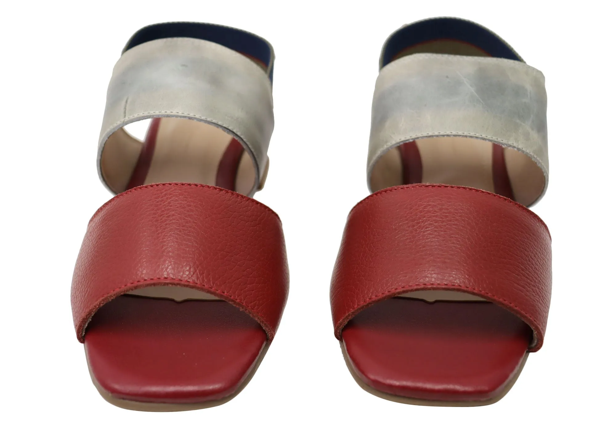 Via Paula Verity Damen Brasilianische Bequeme Leder Sandalen mit Niedrigem Absatz Via Paula Schuhe