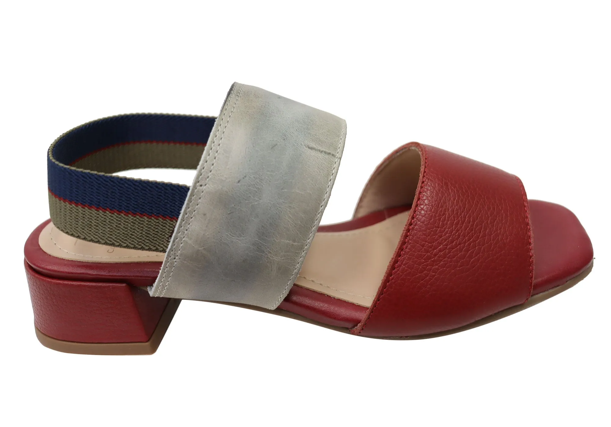 Via Paula Verity Damen Brasilianische Bequeme Leder Sandalen mit Niedrigem Absatz Via Paula Schuhe
