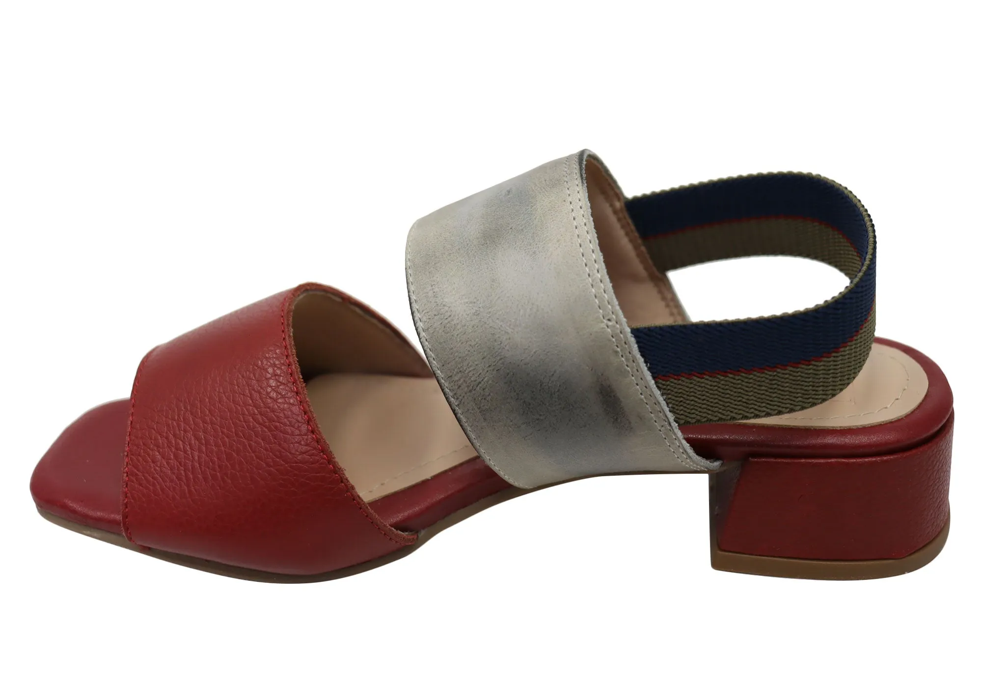 Via Paula Verity Damen Brasilianische Bequeme Leder Sandalen mit Niedrigem Absatz Via Paula Schuhe