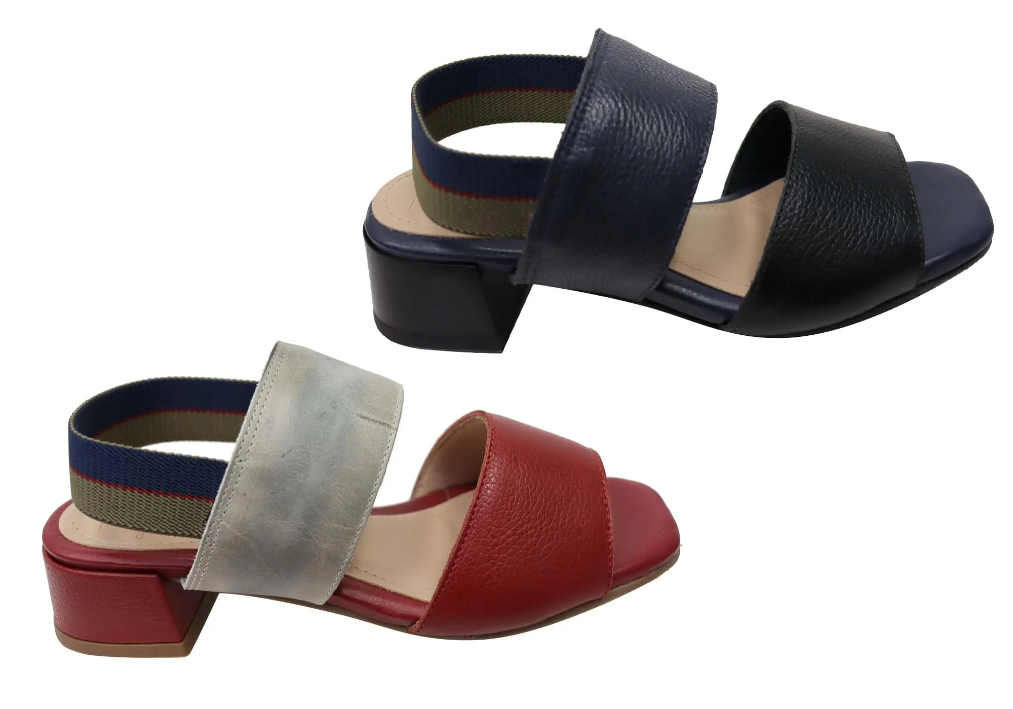 Via Paula Verity Damen Brasilianische Bequeme Leder Sandalen mit Niedrigem Absatz Via Paula Schuhe