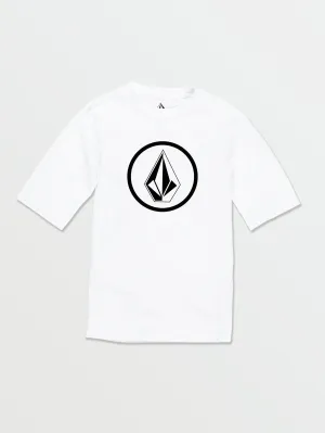 Volcom Lido Einfarbiges Jungen Kurzarm-Rashguard (Alter 2-7) Weiß Volcom