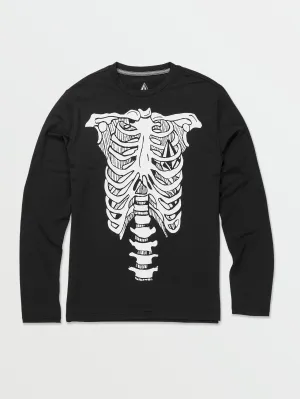 Volcom Skeleton Langarm-Rashguard für Jungen (Alter 8-14) Schwarz Volcom