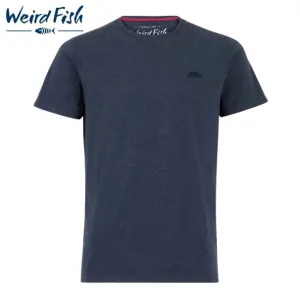 Weird Fish Navy Crew Neck T-Shirt in Marineblau