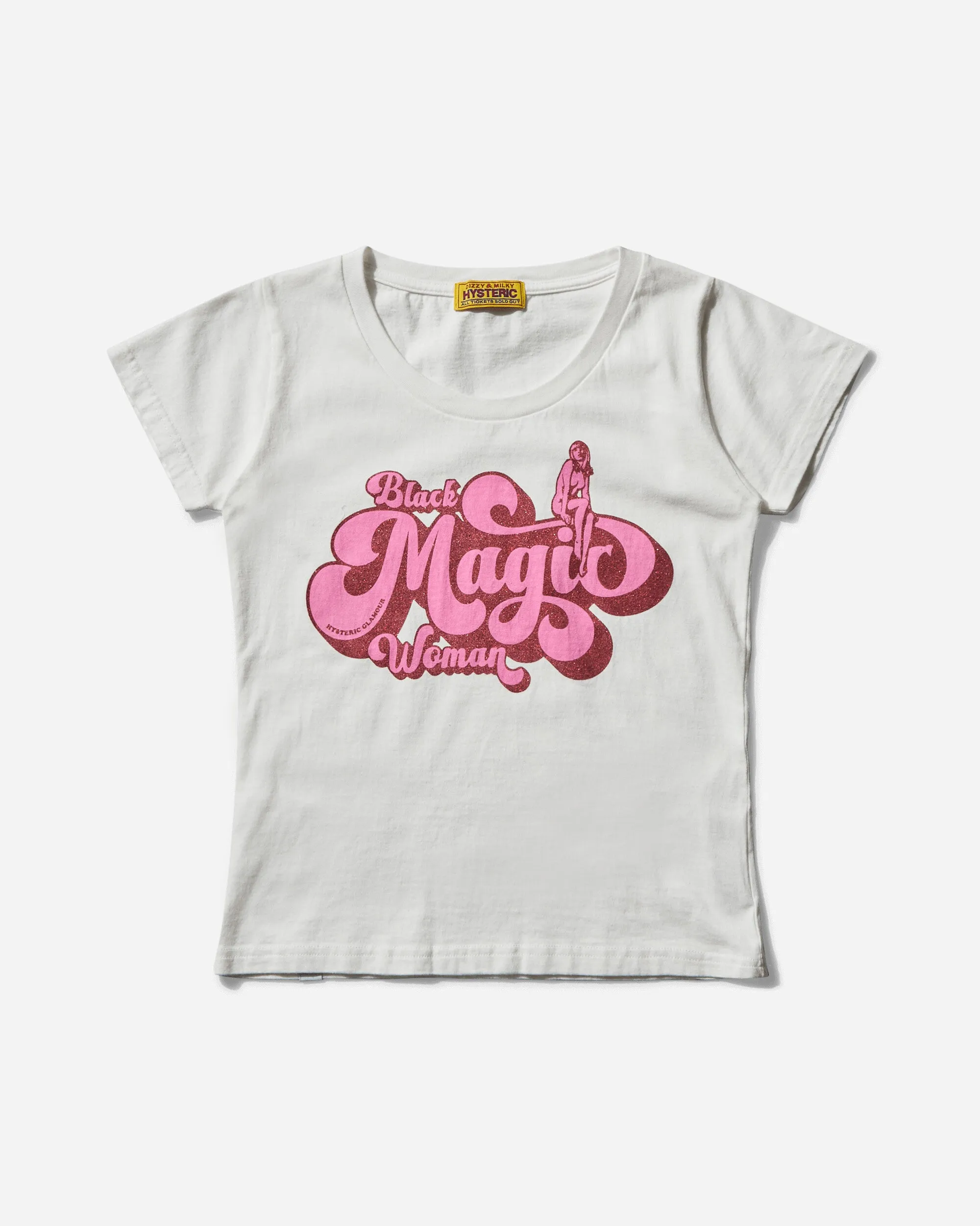 Damen Baby T-Shirt Black Magic Woman Weiß