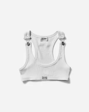 Weißes Cropped Patch Tanktop für Damen