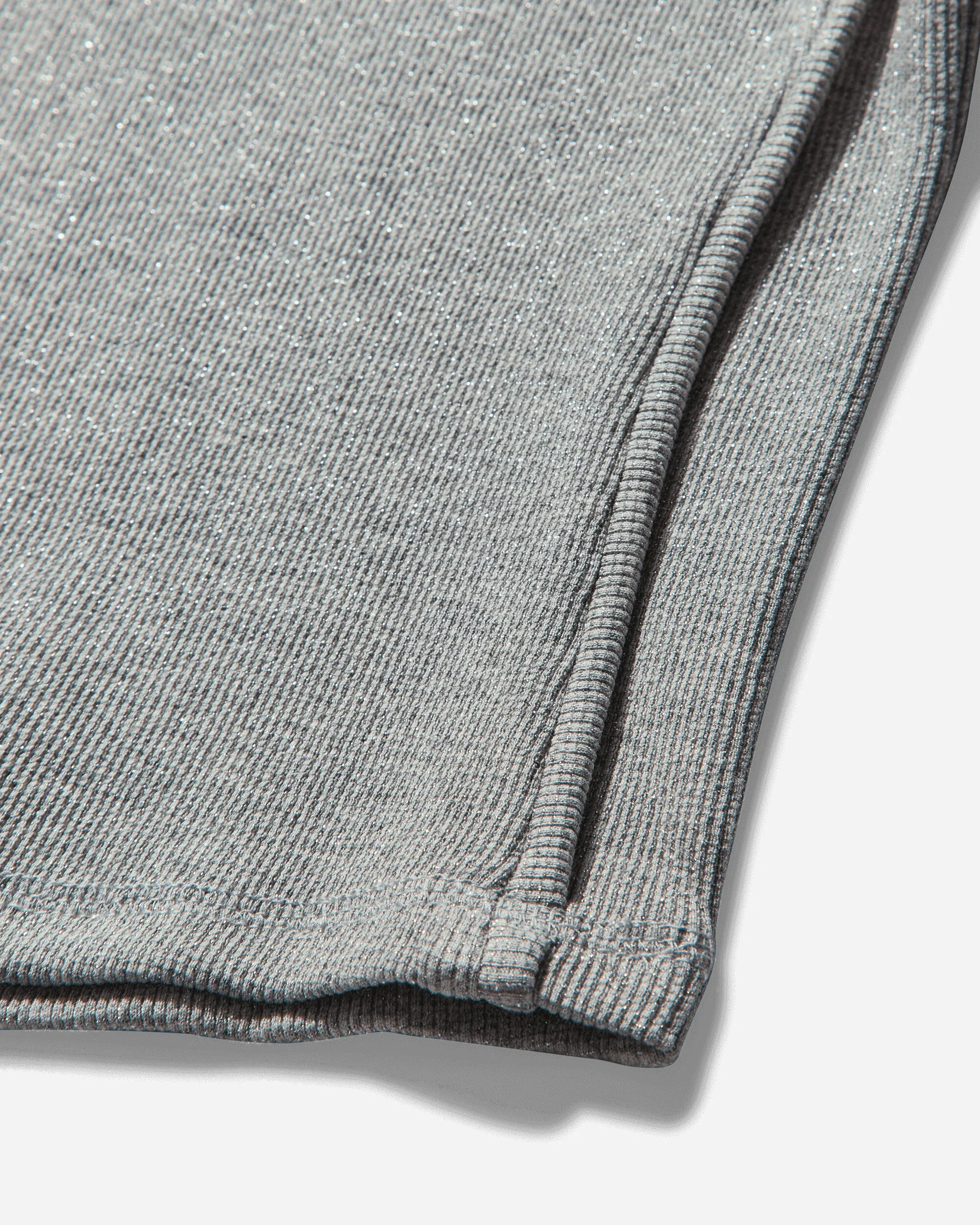 Damen Deconstructed Rippen-T-Shirt Silber Melange