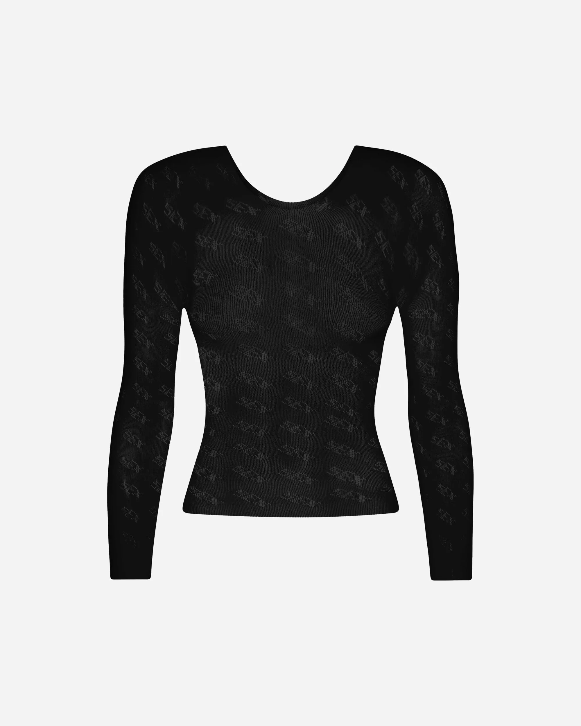 Damen Lust Langarm Top Schwarz