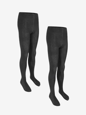 Zeco Girls School Baumwollstrumpfhosen (2er Pack) in Schwarz