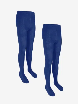 Zeco Girls School Baumwollstrumpfhosen (2er Pack) in Blau