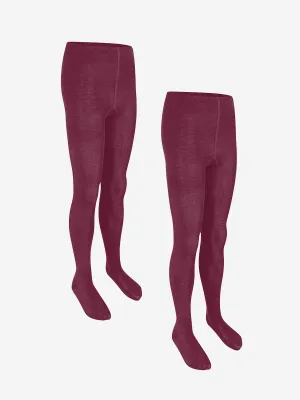 Zeco Girls School Baumwollstrumpfhosen (2er Pack) in Lila