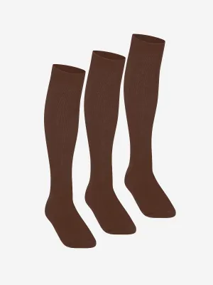 Zeco Girls School Kniestrümpfe (3er Pack) in Braun