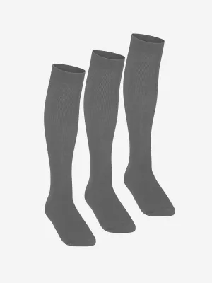 Zeco Girls School Kniestrümpfe (3er Pack) in Grau