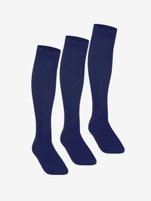Zeco Girls School Kniestrümpfe (3er Pack) in Marineblau