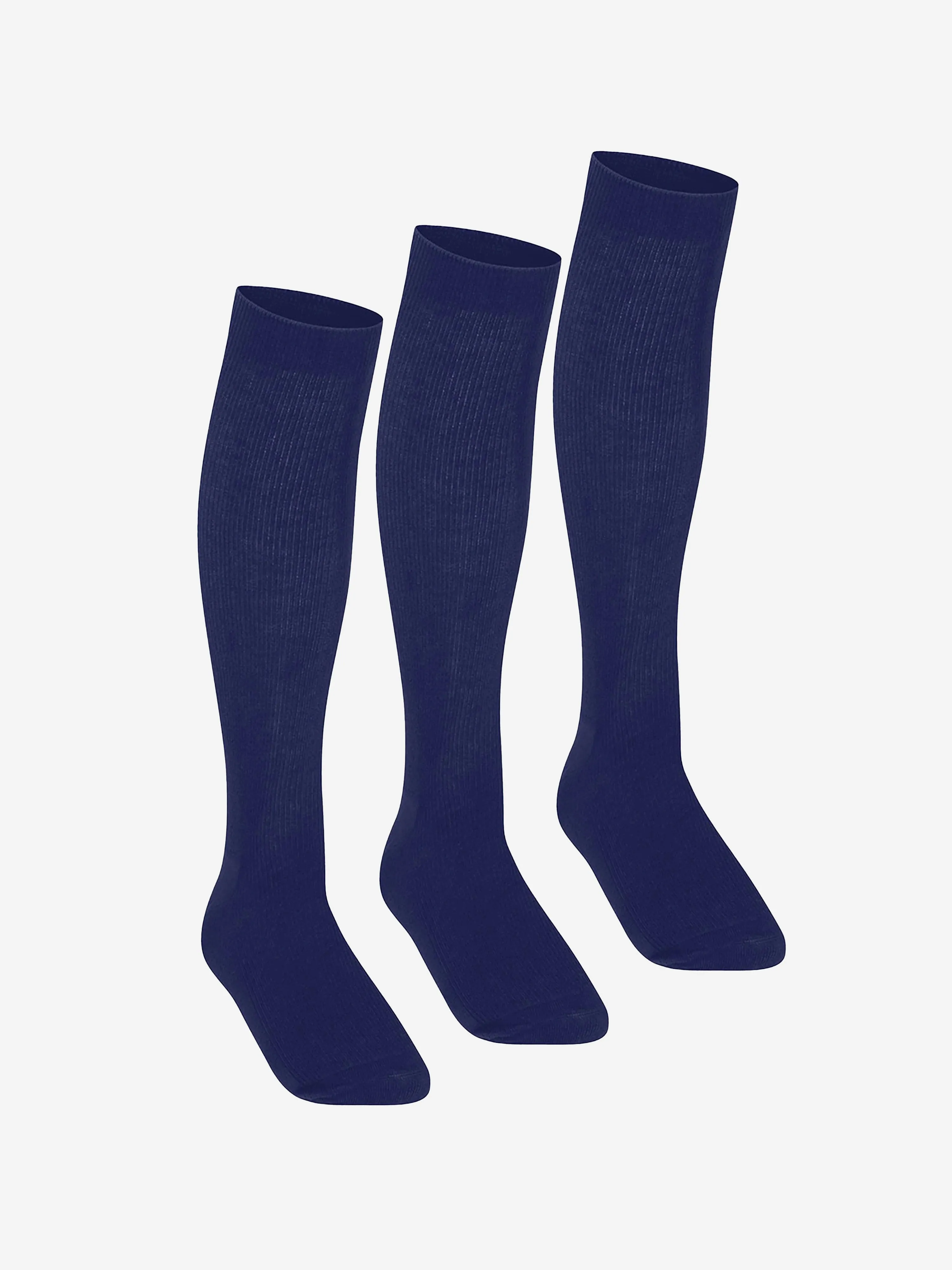 Zeco Girls School Kniestrümpfe (3er Pack) in Marineblau