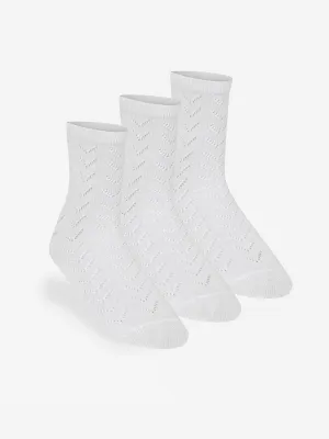 Zeco Girls School Pelerine Knöchelsocken (3er Pack) in Weiß