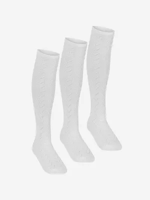 Zeco Girls School Pelerine Kniestrümpfe (3er Pack) in Weiß