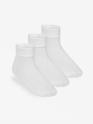 Zeco Girls School Umschlag-Socken (3er Pack) in Weiß