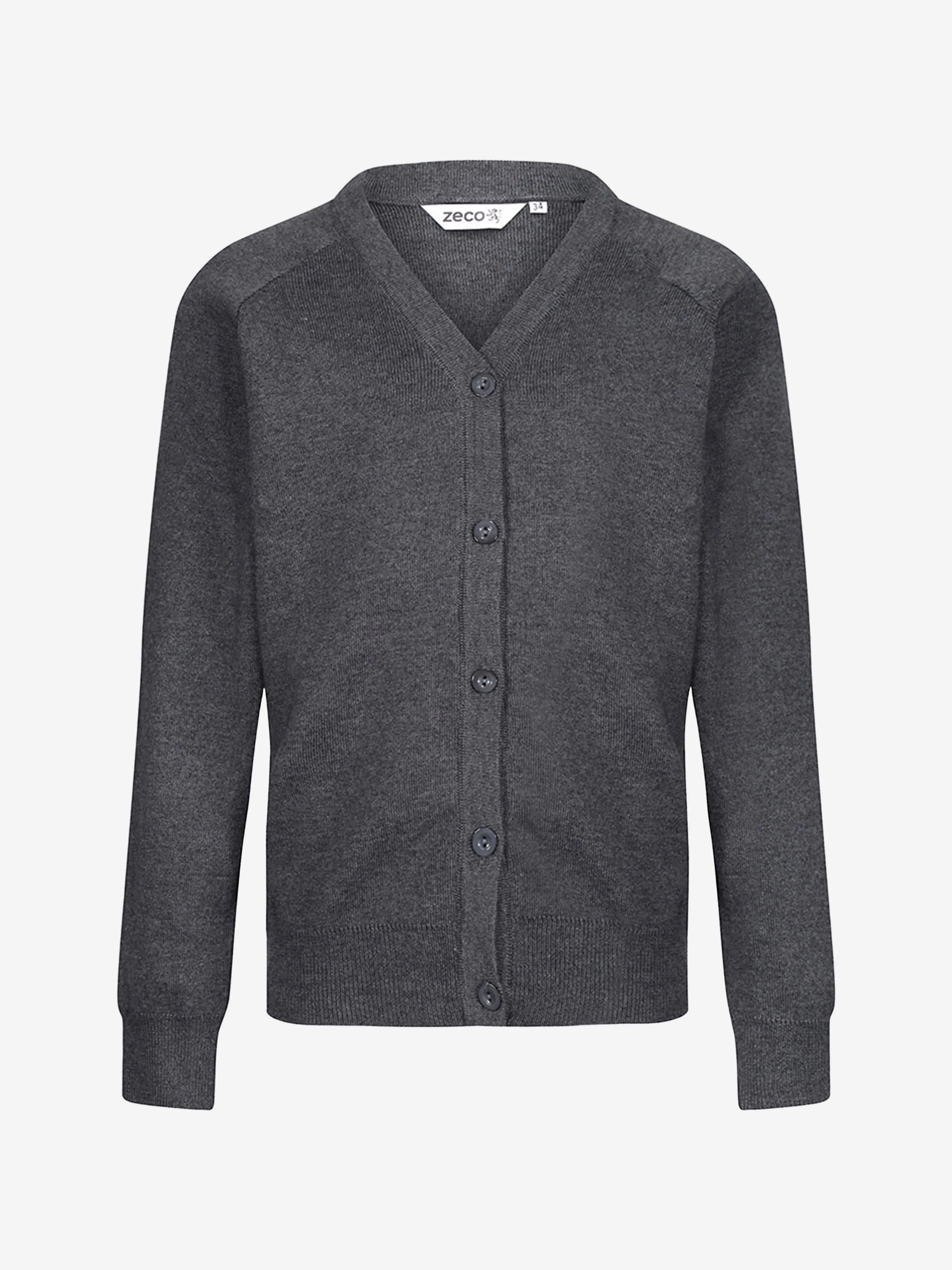 Zeco Kids School Baumwoll-Mix Strickcardigan in Grau