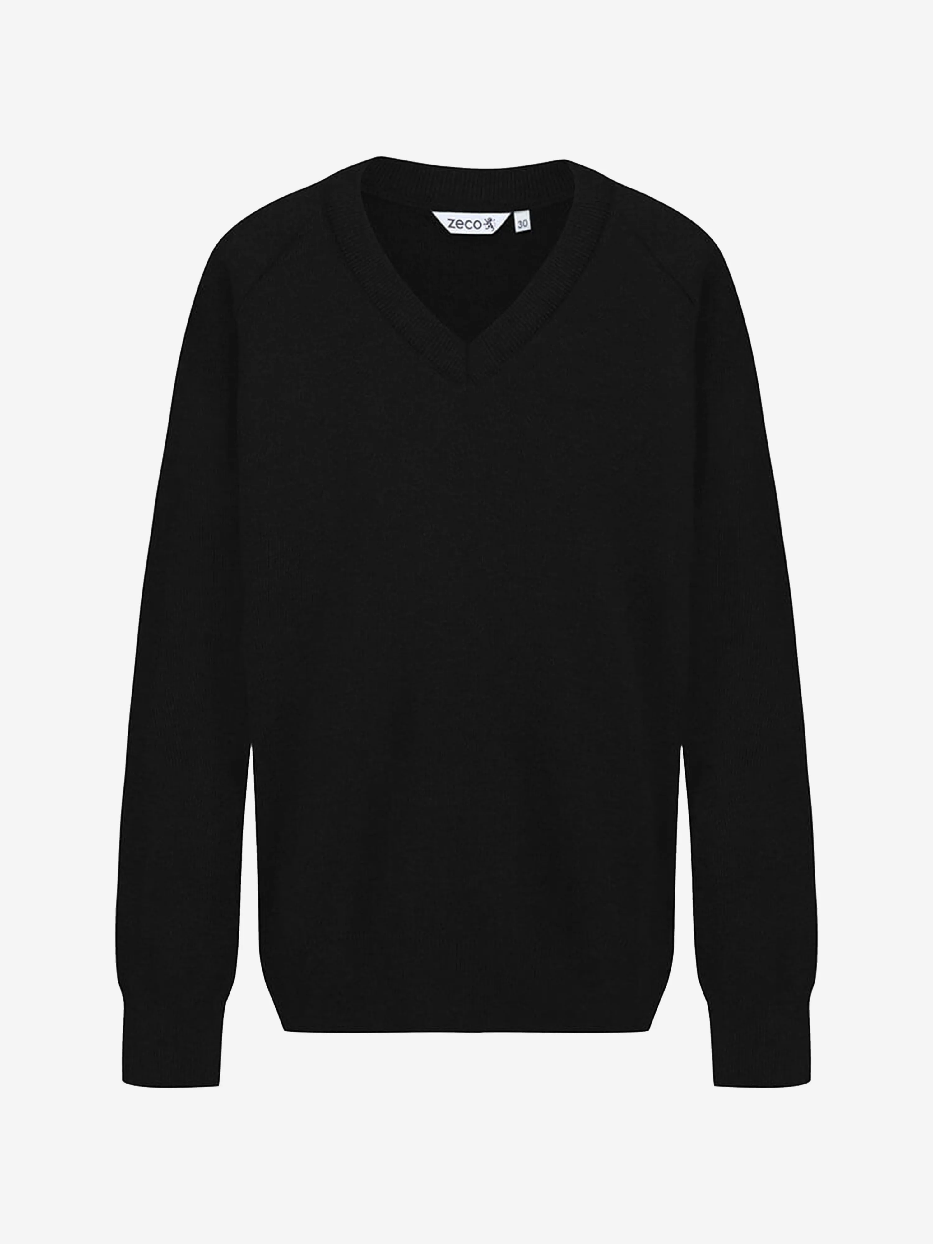 Zeco Kids School Baumwoll-Mix Strickpullover mit V-Ausschnitt in Schwarz