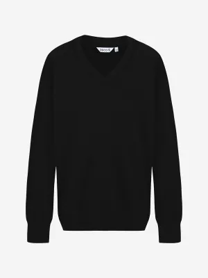 Zeco Kids School Baumwoll-Mix Strickpullover mit V-Ausschnitt in Schwarz