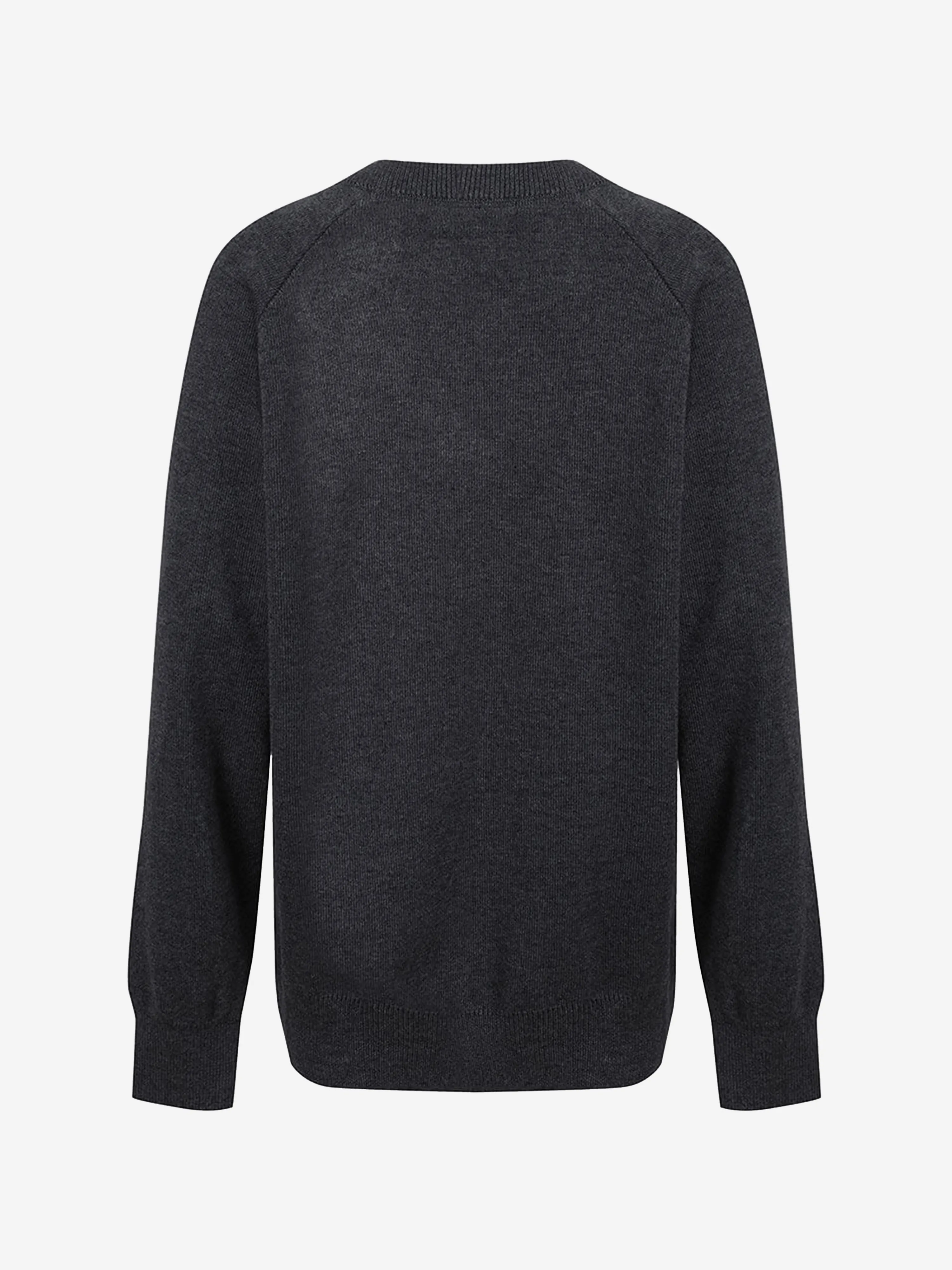 Zeco Kids School Baumwoll-Mix Strickpullover mit V-Ausschnitt in Grau
