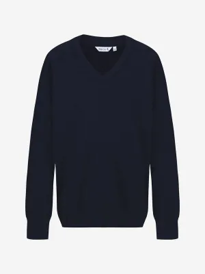 Zeco Kids School Baumwoll-Mix Strickpullover mit V-Ausschnitt in Marineblau