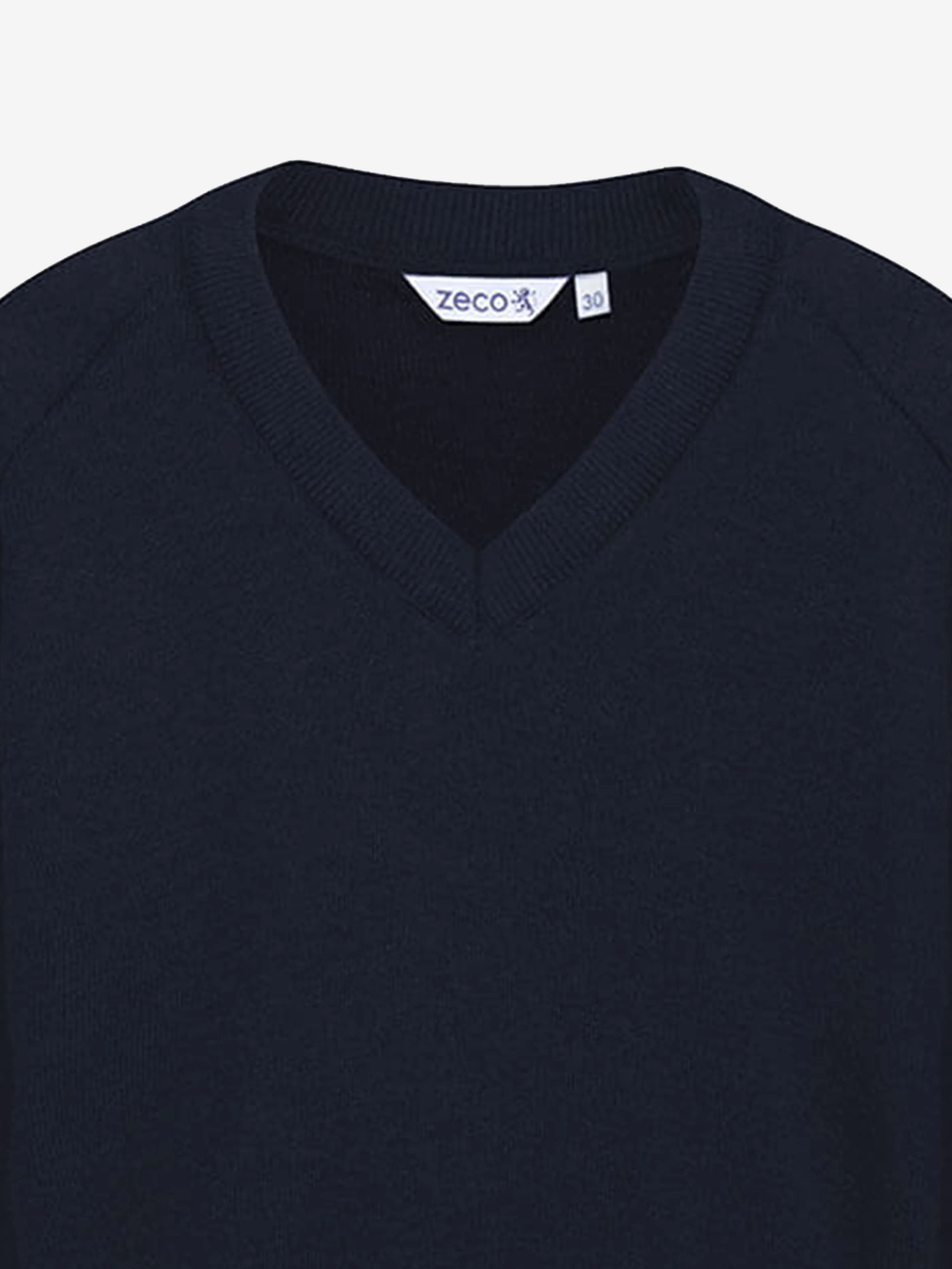 Zeco Kids School Baumwoll-Mix Strickpullover mit V-Ausschnitt in Marineblau