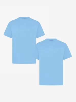Zeco Kids Schul-Crewneck-T-Shirt (Zwillingspack) in Blau