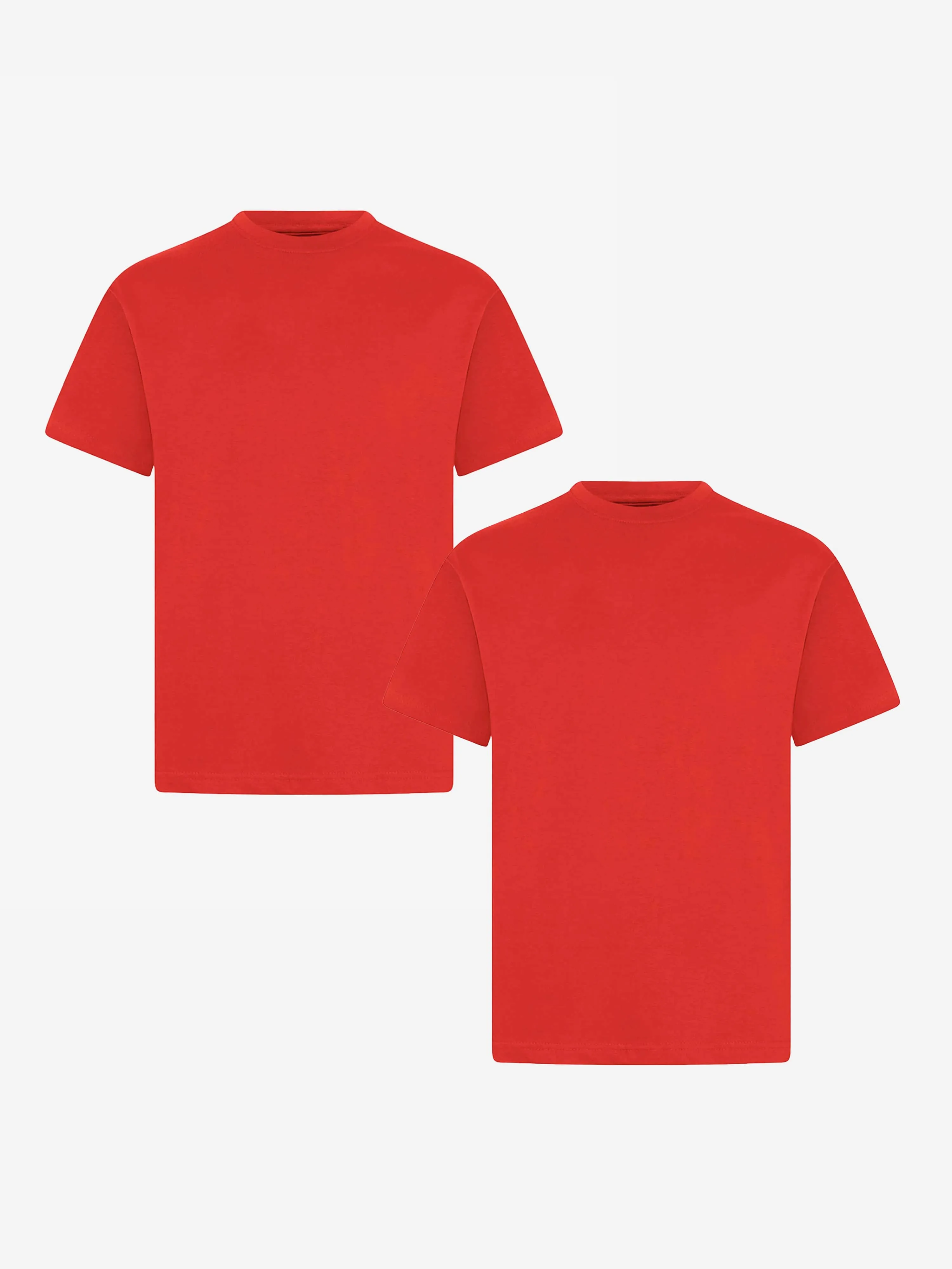 Zeco Kids Schul-Rundhals-T-Shirt (Zwillingspack) in Rot