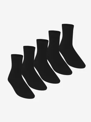 Zeco Kids School Turnover Top Socken (5er Pack) in Schwarz