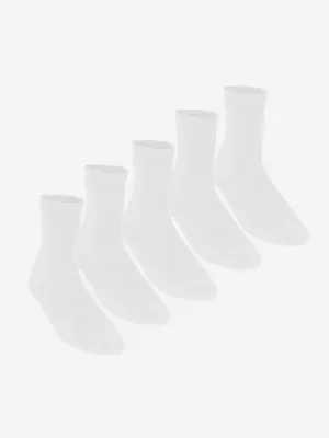 Zeco Kids School Turnover Top Socken (5er Pack) in Weiß
