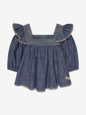 Zimmermann Mädchen Leichte Denim Bluse in Blau