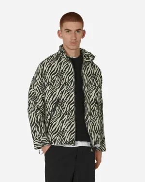 Reißverschluss-Trichterjacke Schwarz / Weiß